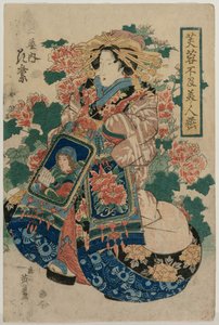 المحظية هاناموراساكي من Tsuchiya ... ، في وقت مبكر أو منتصف 1830s. بواسطة الحديد Keisai