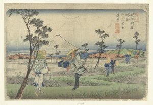منظر لجبل فوجي على شكل نافورة كما تراه من كونوسو. Konosu fukiage Fuji enbo (العنوان على الكائن) محطات كيسوكايدو (عنوان المسلسل) كيسوجي إيكي (عنوان المسلسل على الكائن) بواسطة الحديد Keisai
