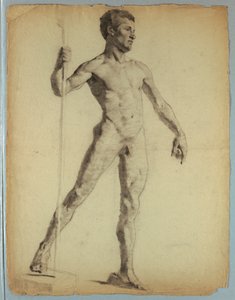 دراسة عارية لرجل يمشي
