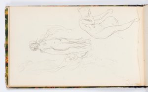 صفحة كراسة الرسم: شخصيتان عاريتان بواسطة Kenyon Cox