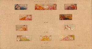 اسكتشات لتزيين مكتبة خاصة أ ، 1894.