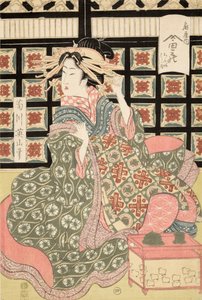 طبعة Ukiyo-e لـ Courtesan بواسطة Eizan ، حوالي 1810 (طباعة خشبية ملونة) بواسطة كيكوكاوا إيزان