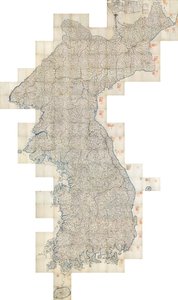 Daedongyeojido (الخريطة الكبرى للأرض الشرقية) بواسطة كيم جيونج هو