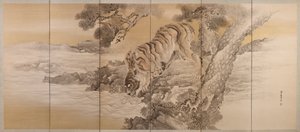 شاشة ذات ستة أضعاف تصور نمر يشرب ، 1749-1838