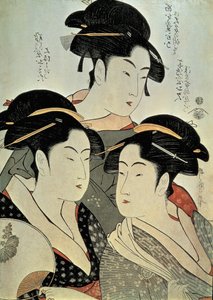 الصورة عن قرب، بسبب، صورة، ثلاث نساء، Kitagawa، Utamaro، Kansei، عصر، Japan بواسطة كيتاجاوا أوتامارو