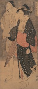زوجان في دش مسائي ... ، كاليفورنيا. 1800. بواسطة كيتاجاوا أوتامارو