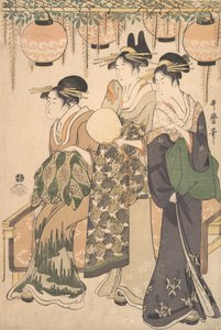 المحظيات تحت Wisteria Arbor ... ، كاليفورنيا. 1795. بواسطة كيتاجاوا أوتامارو