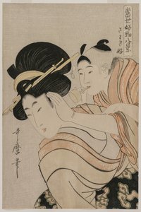 مولعا بالضوضاء من سلسلة ثمانية مناظر لأشياء مفضلة لعالم اليوم ، أواخر 1790. بواسطة كيتاجاوا أوتامارو