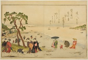 جمع القذائف في انخفاض المد ، من الكتاب المصور "هدايا من المد والجزر (Shiohi no tsuto)" بواسطة كيتاجاوا أوتامارو