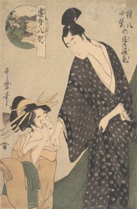 Gonpachi ni Komurasaki no Toko no Tsuki ، حوالي عام 1795. بواسطة كيتاجاوا أوتامارو