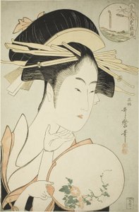 Kisegawa of the Matsubaya ، c.1795-96 (طباعة خشبية ملونة ؛ Oban) بواسطة كيتاجاوا أوتامارو