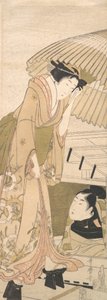 مرحلة الهبوط في Snow Yuki no sanbashi ، 1800. بواسطة كيتاجاوا أوتامارو