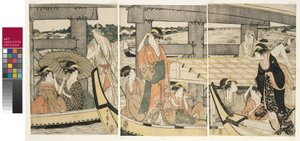 في الأعلى وأسفل جسر Ryogoku بواسطة كيتاجاوا أوتامارو