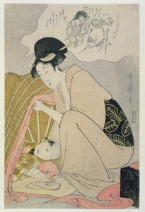 TH Riches 1913. طفل لديه كابوس ، c.1801 (طبعة خشبية) بواسطة كيتاجاوا أوتامارو
