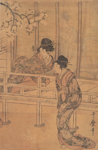 زيارة سيدة Rokujo من قبل الأميرة Aoi ، كاليفورنيا. 1805. بواسطة كيتاجاوا أوتامارو