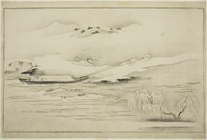 سحب البارجة في الثلج ، من ألبوم The Silver World ، 1790 بواسطة كيتاجاوا أوتامارو
