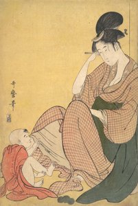 امرأة وطفل ، كاليفورنيا. 1794-95. بواسطة كيتاجاوا أوتامارو