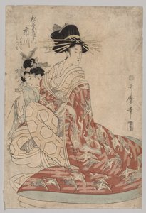 امرأة من يوشيوارا مع فتاة ، 1753-1806. بواسطة كيتاجاوا أوتامارو