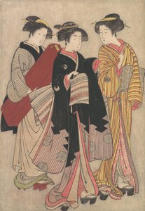 اثنان من الجيشا في طريقهما للمشي ، ١٧٣٩-١٨٢٠. بواسطة Kitao Shigemasa