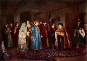 "حفل زفاف بويار" ، 1883 ، 1965. بواسطة كلافدي فاسيليفيتش ليبيديف