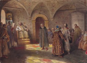 القيصر والبويار ، 1907. بواسطة كلافدي فاسيليفيتش ليبيديف