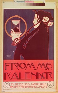 تصميم تقويم Frommes ، للمعرض الرابع عشر لانفصال فيينا ، 1902 (لون ليثو)