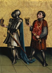 سيبيكاي وبينايا من هيلسبايجل Altarpiece ، c.1435 (وسائط مختلطة على لوحة البلوط)