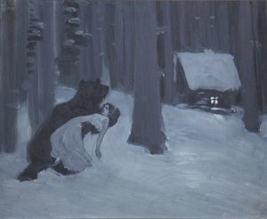 حلم تاتياناس. رسم توضيحي للرواية في الآية يوجين أونيجين بقلم أ. بوشكين بواسطة كونستانتين ألكسيفيتش كوروفين