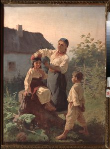 تجليد جارلاند - لوحة لكونستانتين ألكساندروفيتش تروتوفسكي (تروتوفسكي) (1826-1893) ، زيت على قماش