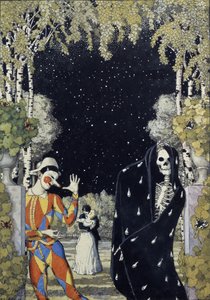 Harlequin and Death ، 1907 بواسطة كونستانتين أندرييفيتش سوموف