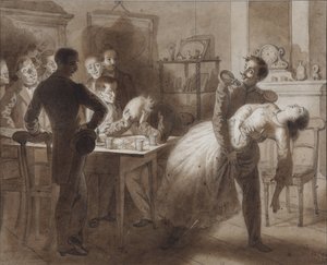 رسم توضيحي لقصيدة زوجة أمين الخزانة في تامبوف بقلم إم. ليرمونتوف ، 1862 بواسطة كونستانتين ديمترييفيتش فلافيتسكي