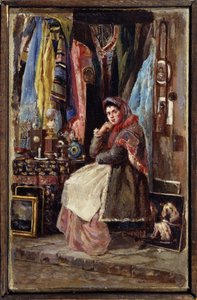 بوتيك دي كوريوزيتس (محل كيوريوسيتي). Peinture de Konstantin Yegorovich Makovsky (Constantin Makovski) (1839-1915) ، huile sur toile. الفن روسي 19e siecle. متحف إم توجانوف للفنون في أوسيتيا الشمالية ، فلاديكافكاز (فلاديكاوكازي) (روسي). بواسطة كونستانتين إيجوروفيتش ماكوفسكي