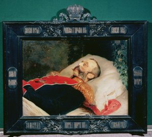 الإمبراطور ألكسندر الثاني (1818-81) على فراش موته ، 1881 بواسطة كونستانتين إيجوروفيتش ماكوفسكي