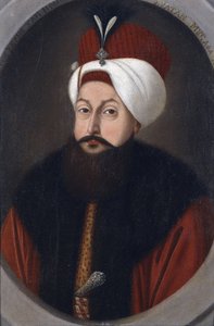 السلطان سليم الثالث (1761-1808) - Peinture de Konstantin Kapidagli (نشط 1789-1806) ، ج. 1800 - زيت على كرتون ، 37x26 - مجموعة خاصة بواسطة كونستانتين كابيداجلي