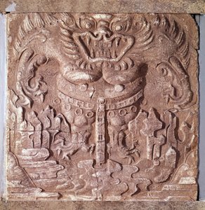 آرت كور: طوب من الطين الرمادي يصور وحشًا. مملكة Paekche (أو Paikchei أو Baekje) ، كوريا. القرن السابع. المتحف الوطني الكوري بواسطة المدرسة الكورية