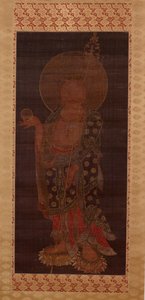 Bodhisattva Kshitigarbha (Jijang bosal) ، أواخر القرن الثالث عشر أو أوائل القرن الرابع عشر (الحبر واللون والذهب على الحرير) بواسطة المدرسة الكورية