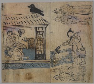 مشهد النوع ، 1 من 4 ، القرن التاسع عشر (حبر ومرحاض على الورق) بواسطة المدرسة الكورية