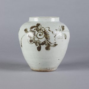 برطمان بتصميم نباتي ، أسرة يي ، 1392-1910 (سيراميك) بواسطة المدرسة الكورية