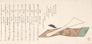 استخدم باتشي ريشة في العزف على Shamisen ، القرن التاسع عشر.
