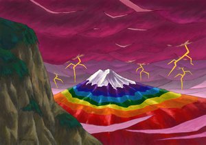 جبل فوجي بألوان الرعد وقوس قزح 2023 (رسم رقمي)