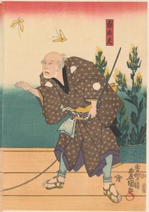 Shirotayû مع فراشات بواسطة Kunisada (I) ، أوتاغاوا