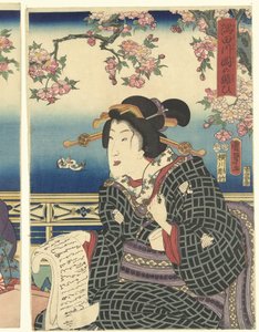 الازدهار في الجبال على طول نهر سوميدا بواسطة Iseya Kanekichi