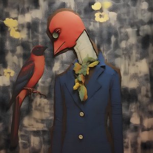 دمية خشبية وطائر 1