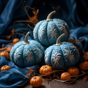 Stickeikuerbisse في Blautoenen 2