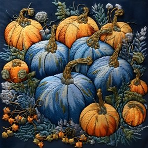 Stickeikuerbisse في Blautoenen 3