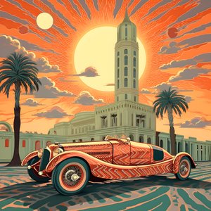 تحفة فنية مبطنّة بأسلوب مبطن وأنيق وأنيق من تصميم Shepard Fairey :: 1 إحياءً لذكرى 1940 موناكو جراند بريكس ، منافسة سيارات السباق التاريخية. 2