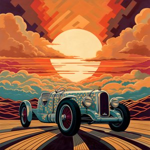 تحفة فنية مبطنّة بأسلوب مبطن وأنيق وأنيق من تصميم Shepard Fairey :: 1 إحياءً لذكرى 1940 موناكو جراند بريكس ، منافسة سيارات السباق التاريخية. 3