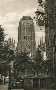 غدانسك. Jopengasse - Marienkirche ، 1931 بواسطة كيرت هيلشر