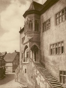 Dettelbach a Main ، Rathaus ؛ Dettelbach on the Main ، Town Hall (صورة b / w) بواسطة كيرت هيلشر