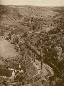 Rothenburg o d T، Taubertal؛ روتنبورغ أون ذا تاوبر ، وادي تاوبر (b / w photo) بواسطة كيرت هيلشر